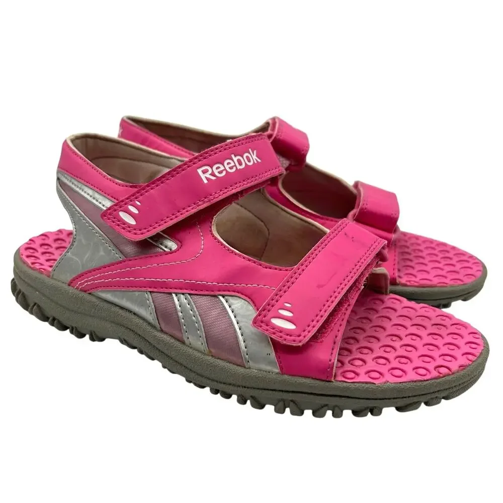Reebok Wave Glider III Kids Sport Sandals SIZE 5 Pink Gray Hook & Loop Beach